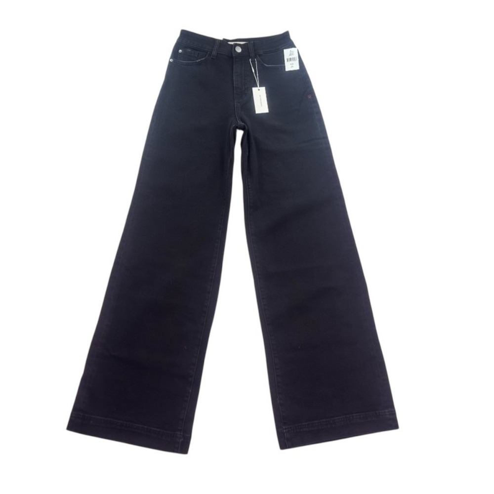 Warp + Weft NCE Nice Cote Wide Leg Black Jeans Size 24 NWT - Picture 12 of 16